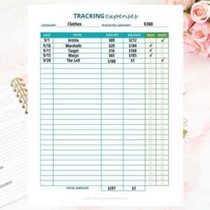 tracking income and expenses worksheet