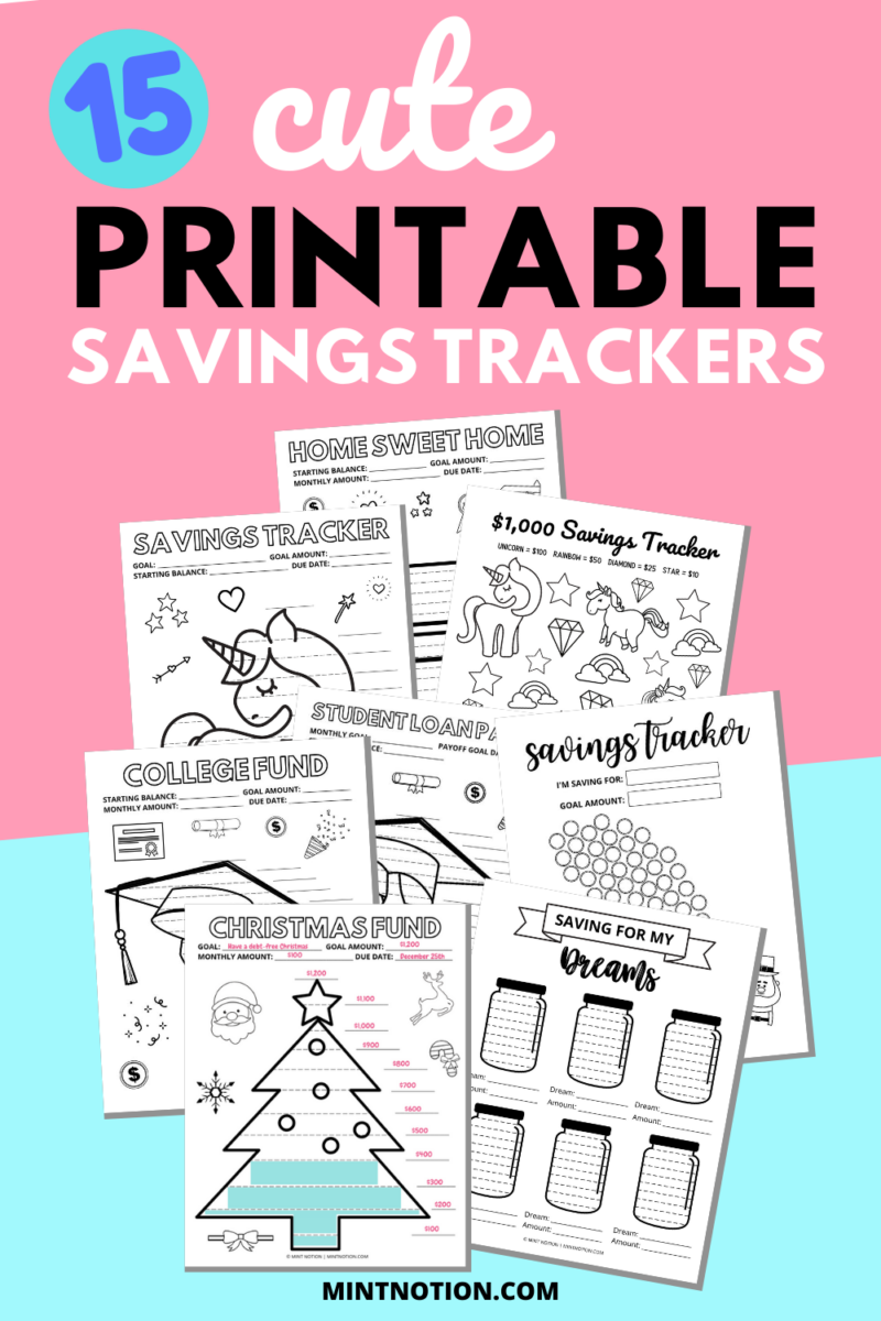 Free Printable Savings Tracker Coloring Pages