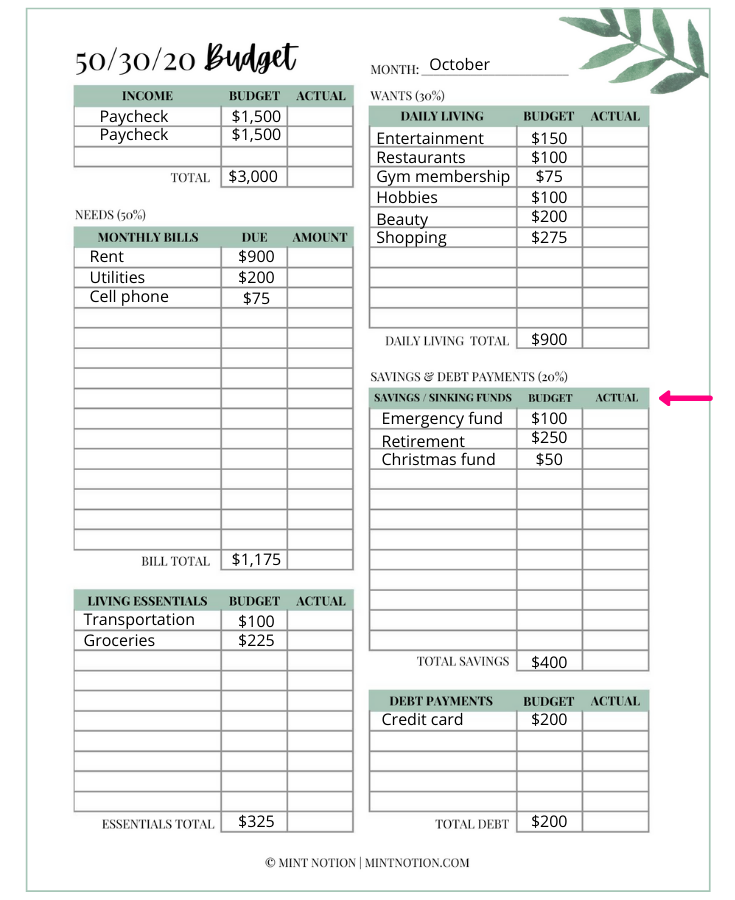 50 30 20 Template Excel