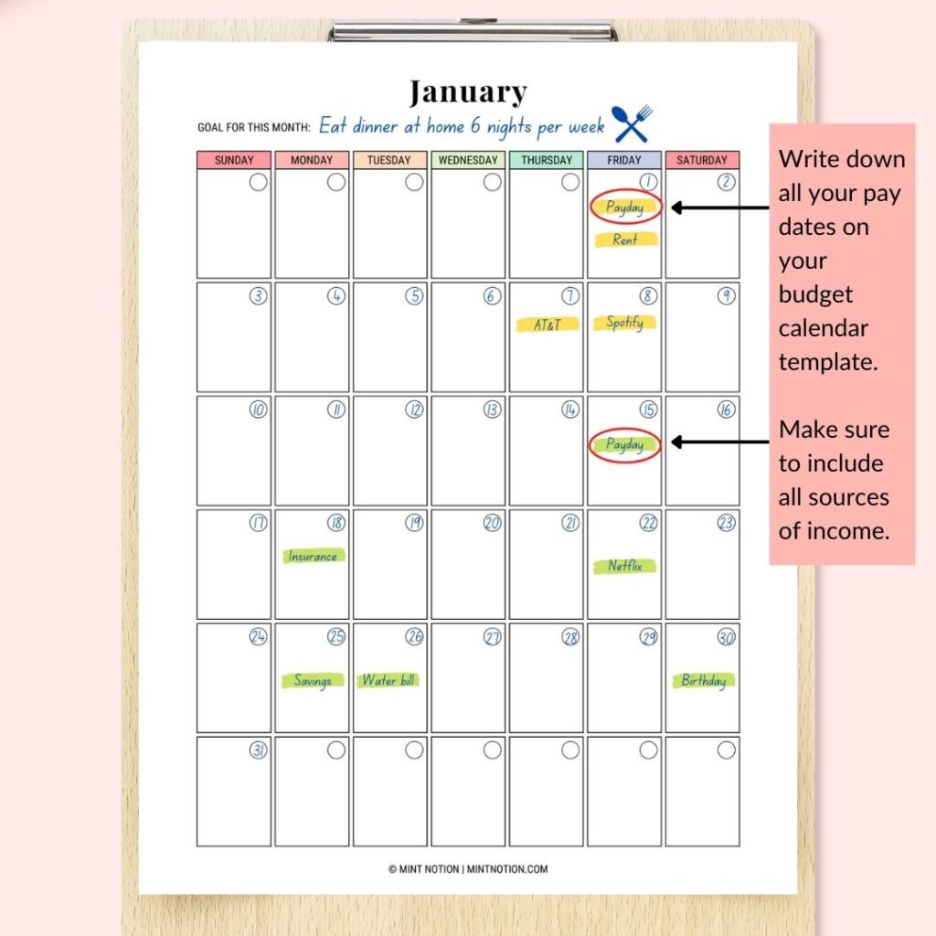  What Is A Budget Calendar And How To Make One Mint Notion